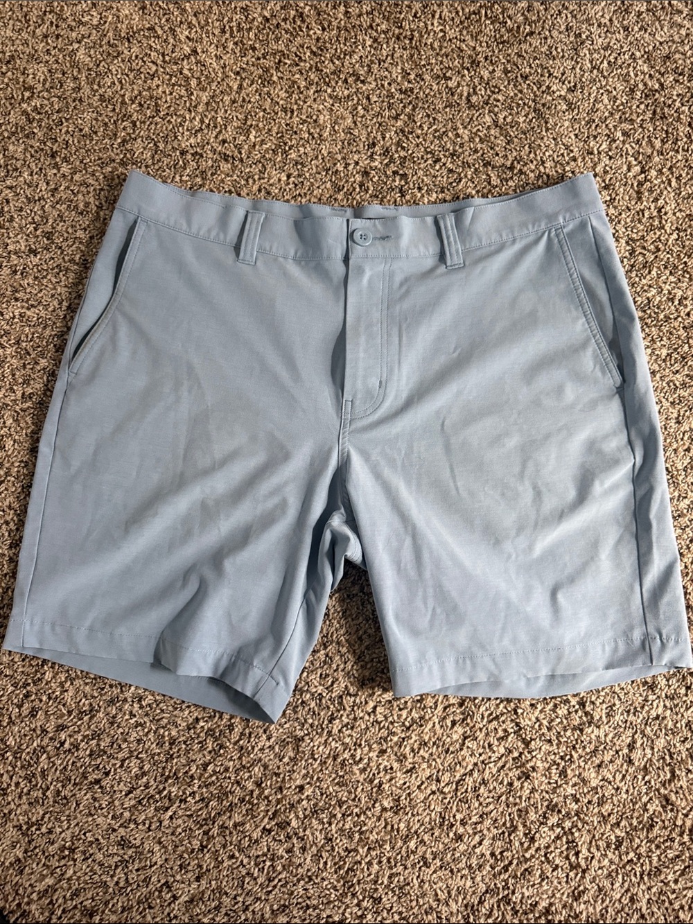 Travis Mathew Sky Blue Flat Front Golf Shorts